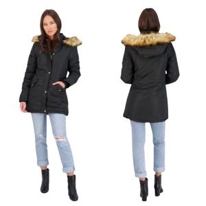 Adrienne Vittadini black, puffy coat